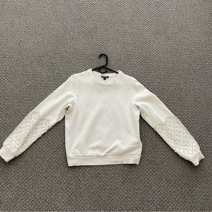 Express Pearl Embellished Long Sleeve Crew Neck Sweatshirt Size Medium